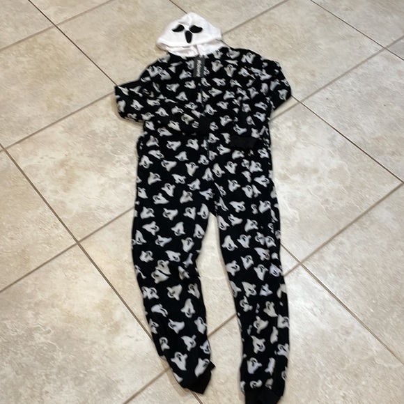 Nwt! Follow Me Halloween Ghost Fleece Onesie Costume Pajama S - Picture 2 of 7